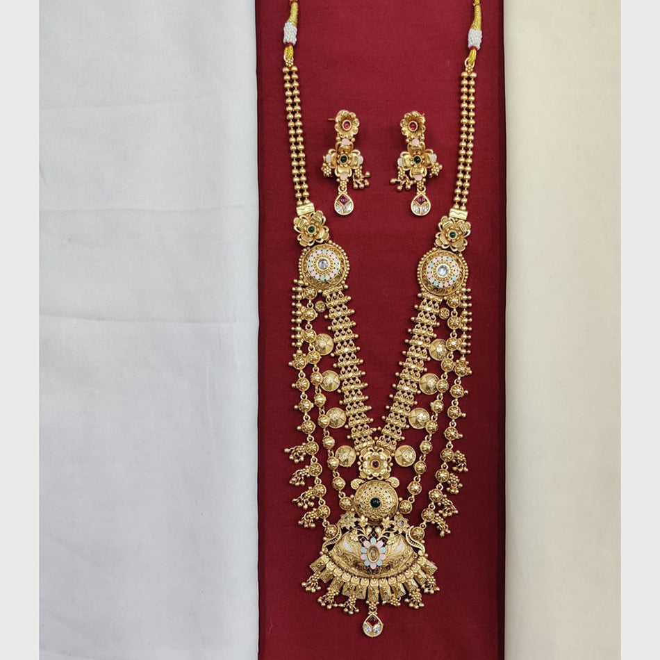 Meenakari Necklace in Silver with Pota Stone | Bridal Jewellery India