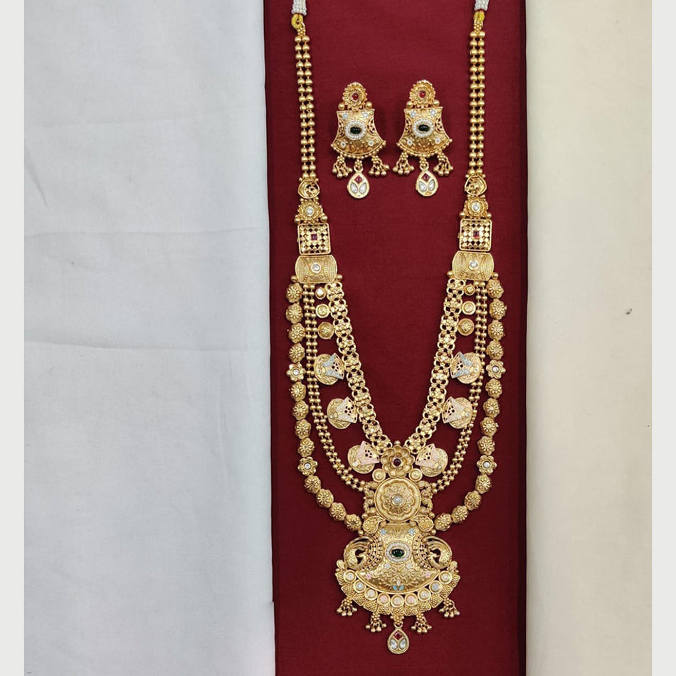 Meenakari Necklace in Gold Tone for Occasion | Bridal Jewellery India