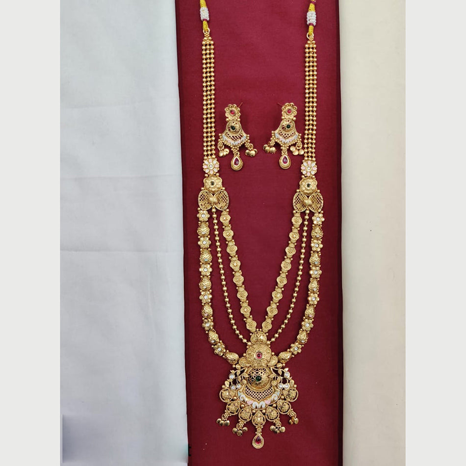 Meenakari Necklace in Gold Tone for Occasion | Bridal Jewellery India