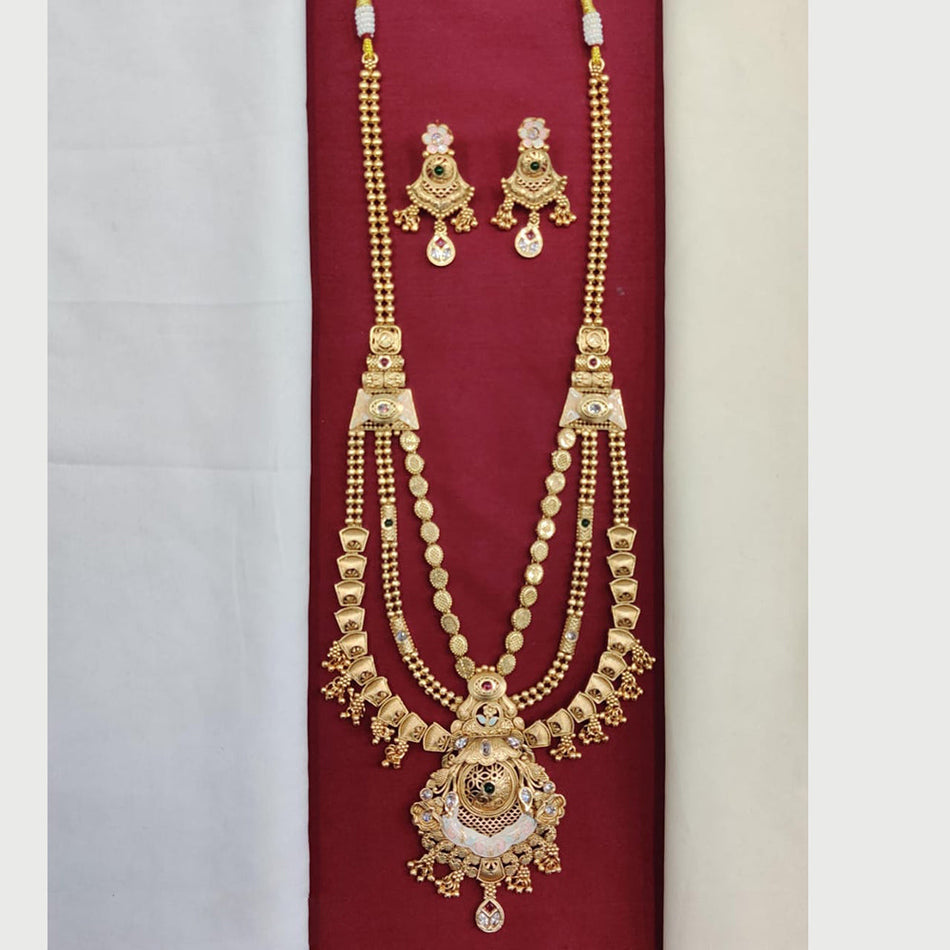 Meenakari Long Necklace in Gold Tone for Every Occasion | Bridal Jewellery India