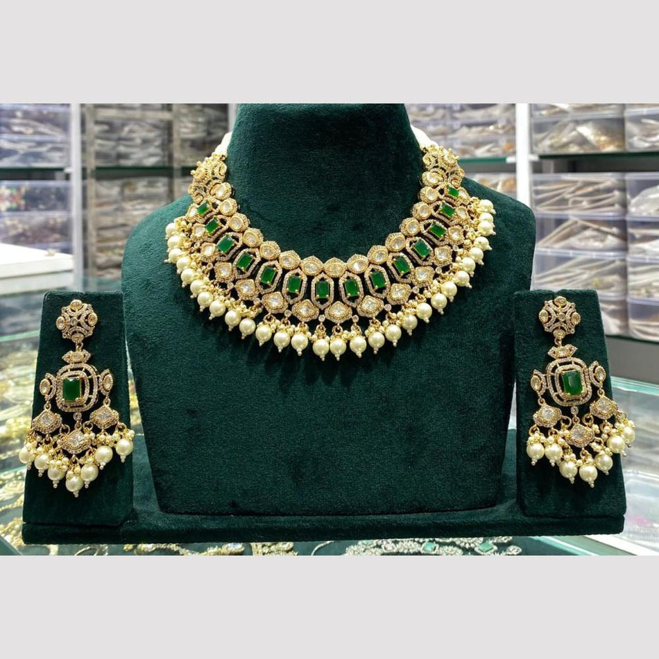 Kundan Choker in White Gold Plated with Polki Diamonds | Bridal Jewellery India