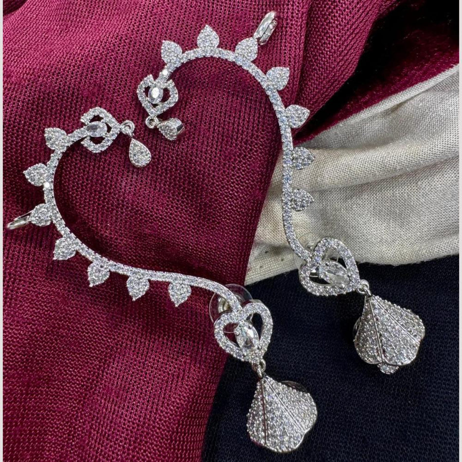 American Diamond Cuffs in Sterling Silver | Bridal Jewellery India