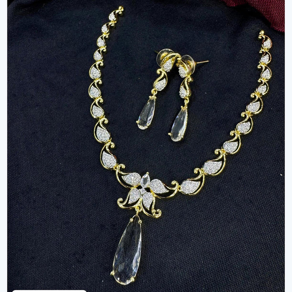 Gold Plated Diamond Necklace Set for Bridal | Bridal Jewellery India