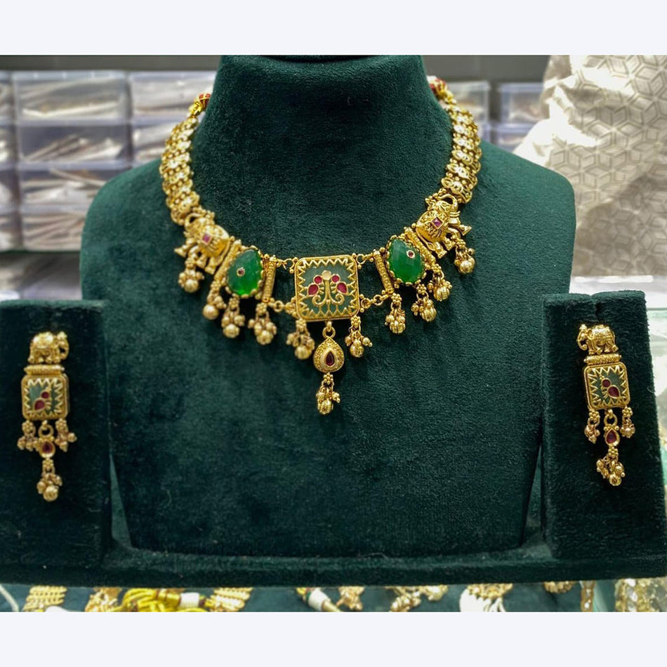 Kavita Art Pota Stone Pearl Necklace Bridal | Bridal Jewellery India