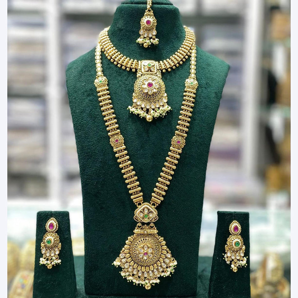 Kundan Choker Necklace in White Gold Plated | Bridal Jewellery India