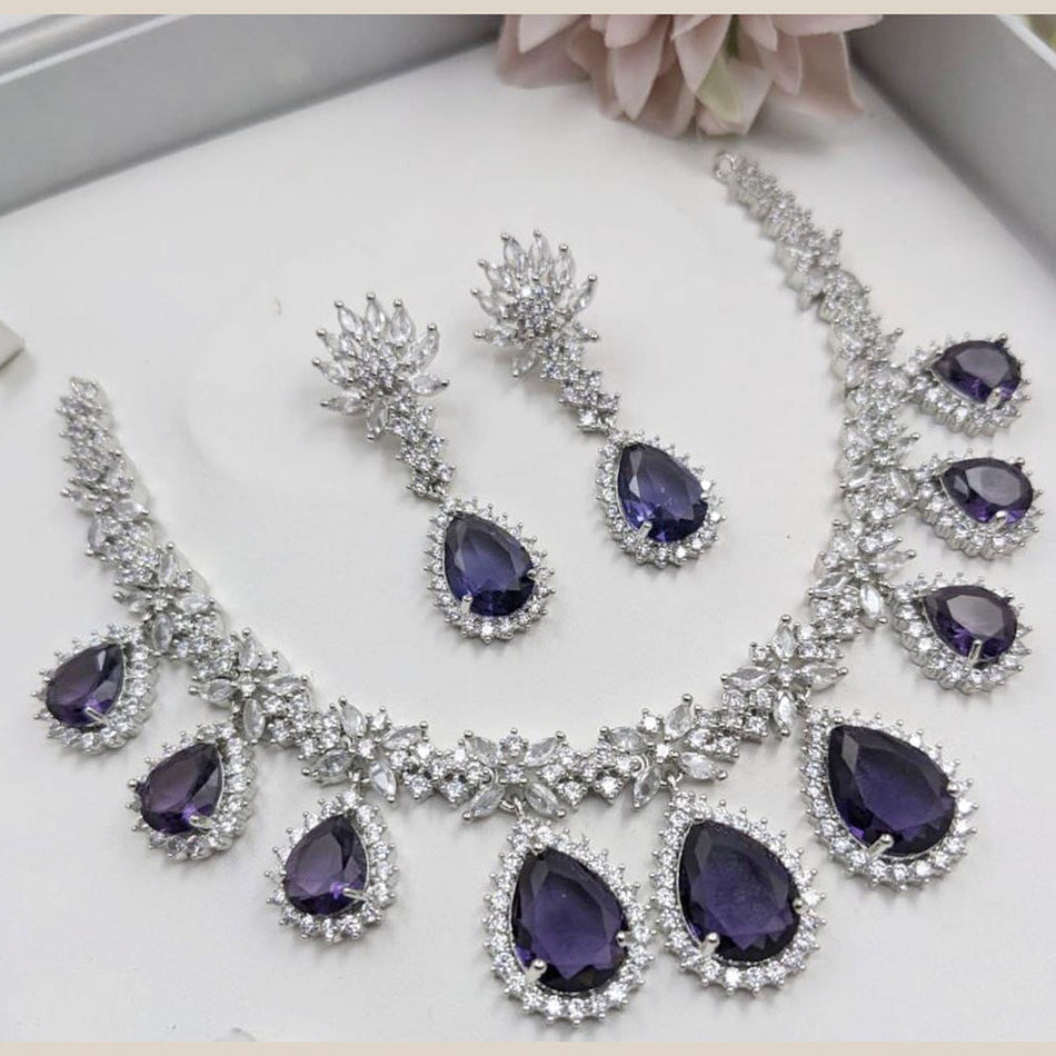 Kavita Art Sparkling 18K Gold Plated Necklace Set | Bridal Jewellery India