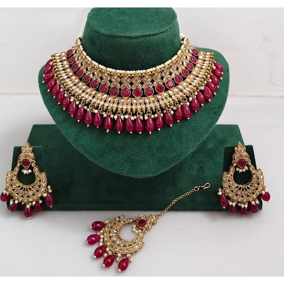 Kavita Art Sterling Silver Crystal Choker Necklace | Bridal Jewellery India