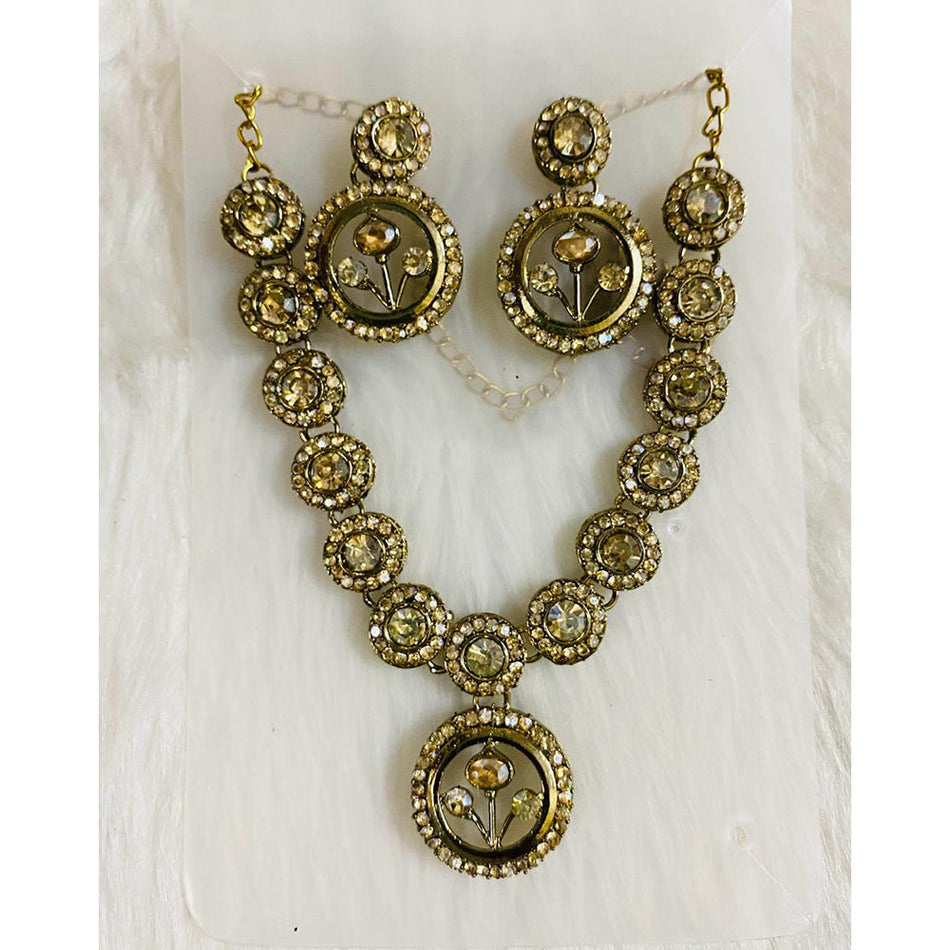 Kavita Art Crystal and Stone Necklace Set for Occasion Wear | Bridal Jewellery India