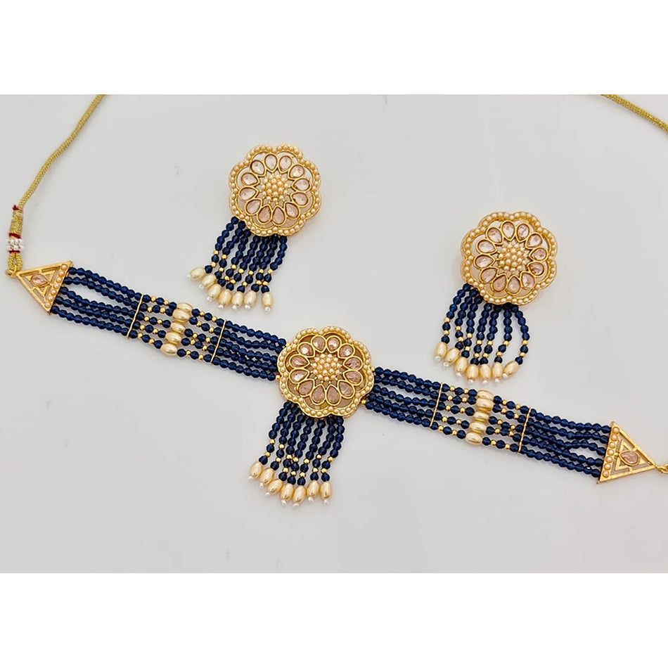 Kavita Art Crystal Pearl Choker Necklace for Bridal | Bridal Jewellery India