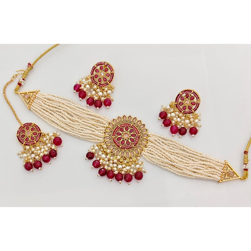 Kavita Art Pearl Choker in Silver | Bridal Jewellery India