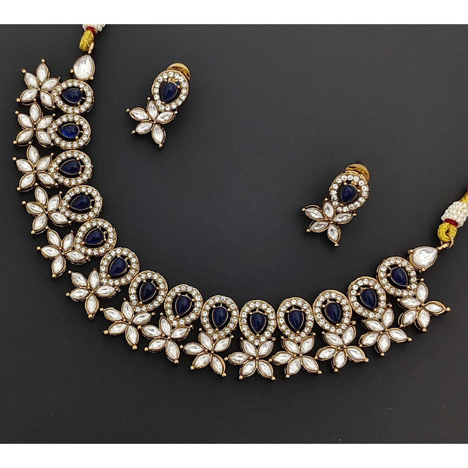 Kavita Art Crystal and Potao Necklace for Bridal Wear | Bridal Jewellery India