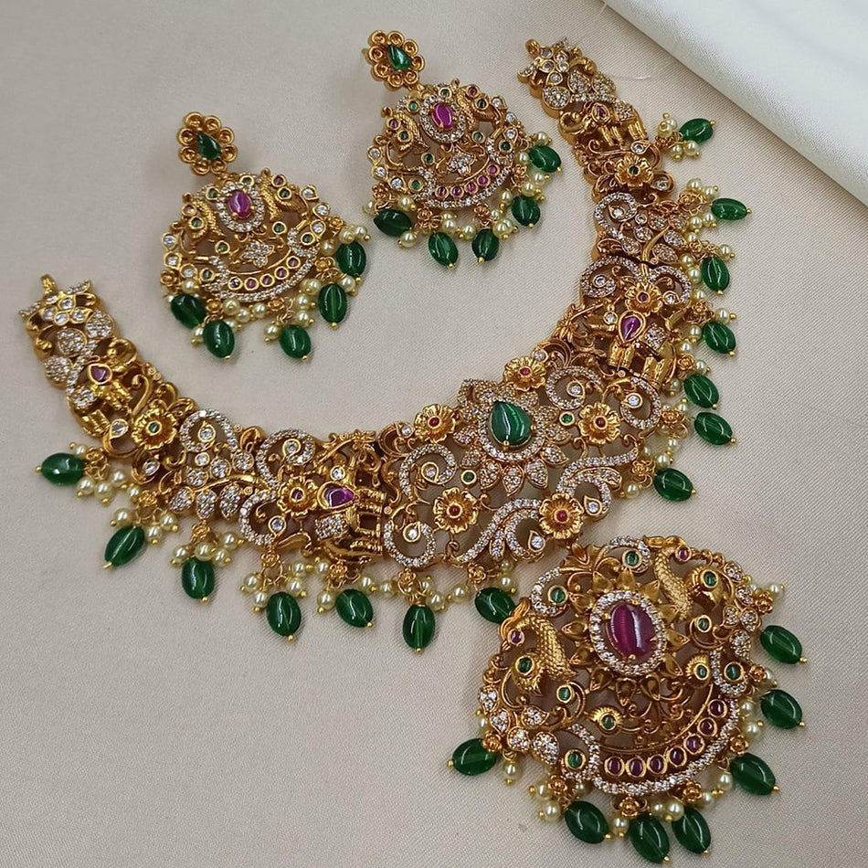 Kundan Choker Necklace in Gold Plated for Bridal Wear | Bridal Jewellery India