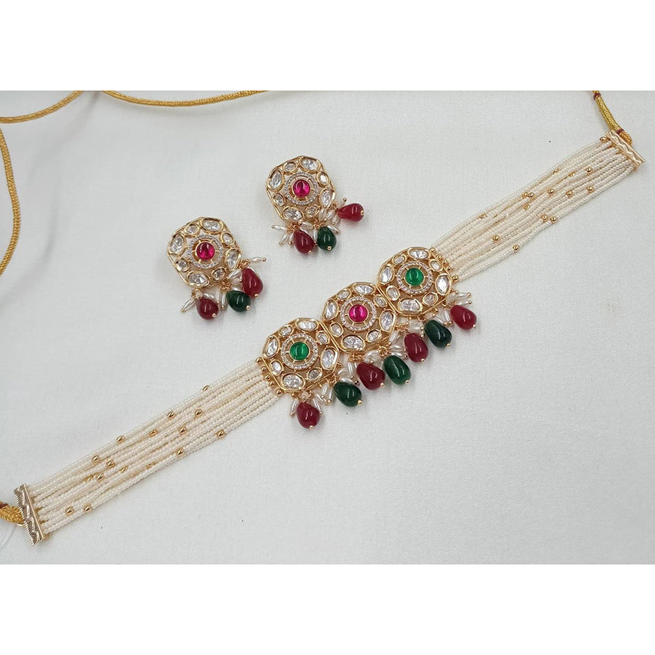 Kavita Art Heavy Choker in Gold Tone | Bridal Jewellery India