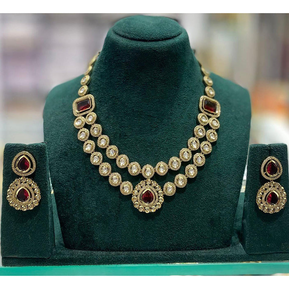 Kundan Necklace in Rose Gold Plated | Bridal Jewellery India
