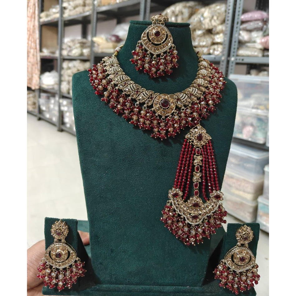 Kavita Art Crystal Pearl Necklace | Bridal Jewellery India