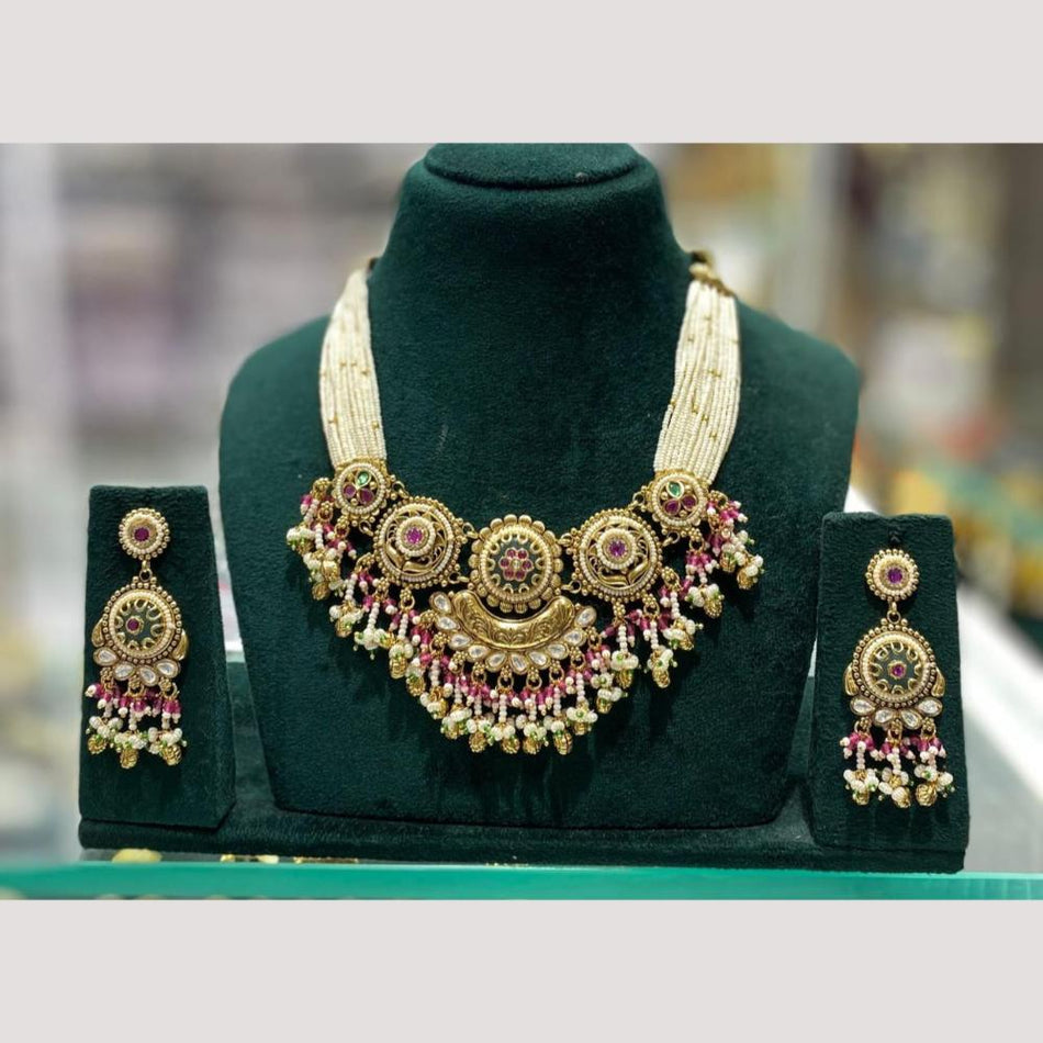 Pendant in Rose Gold Plated   Pearl | Bridal Jewellery India
