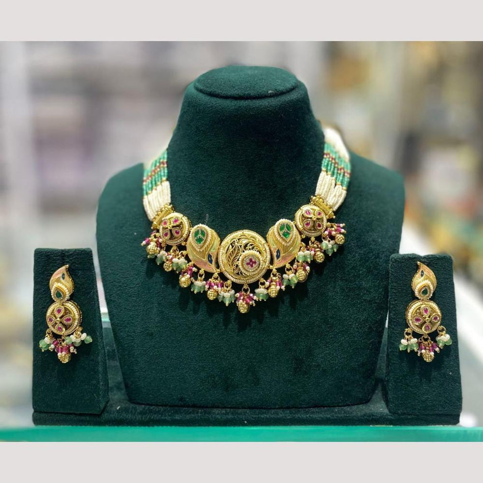 Kundan Choker Necklace in Silver | Bridal Jewellery India