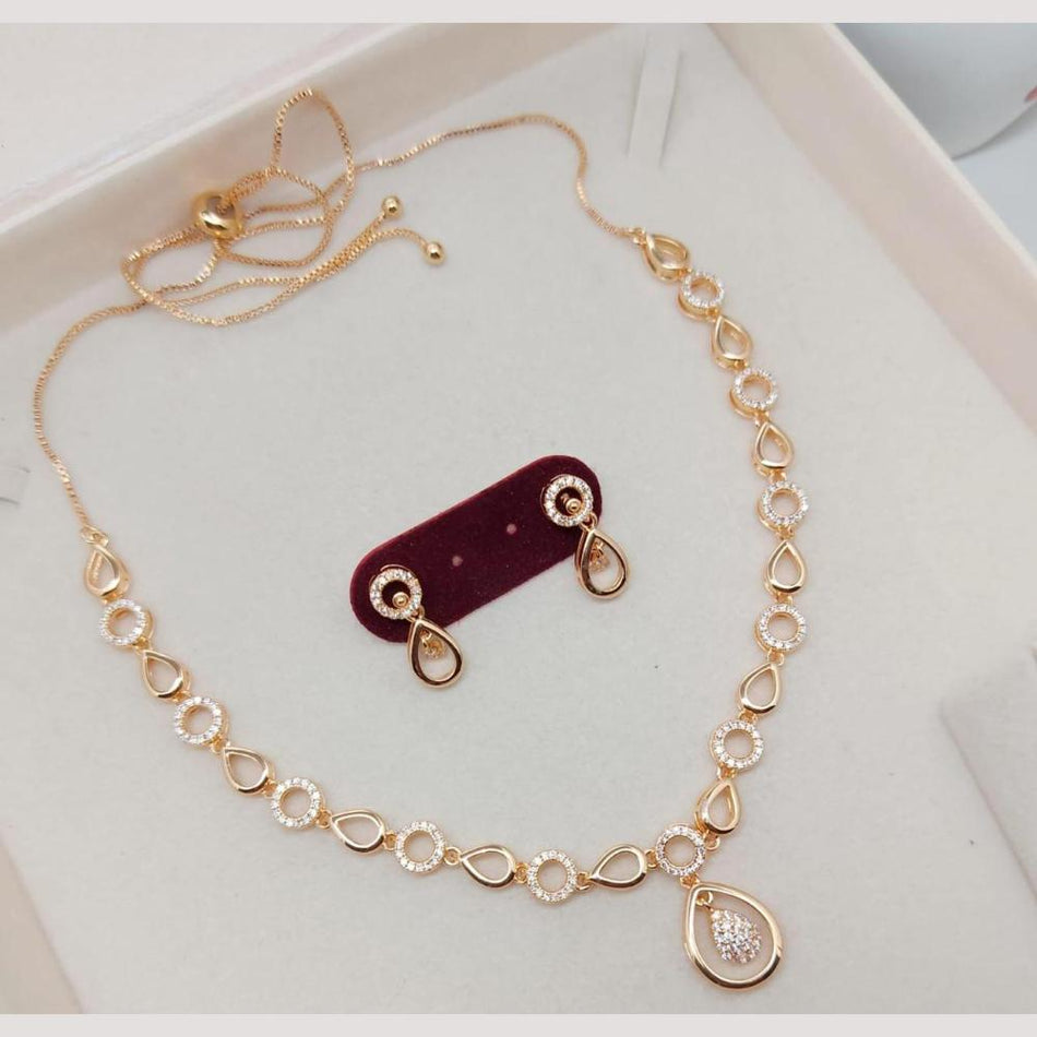 Austrian Stone Necklace in Gold Tone for Occasion | Bridal Jewellery India