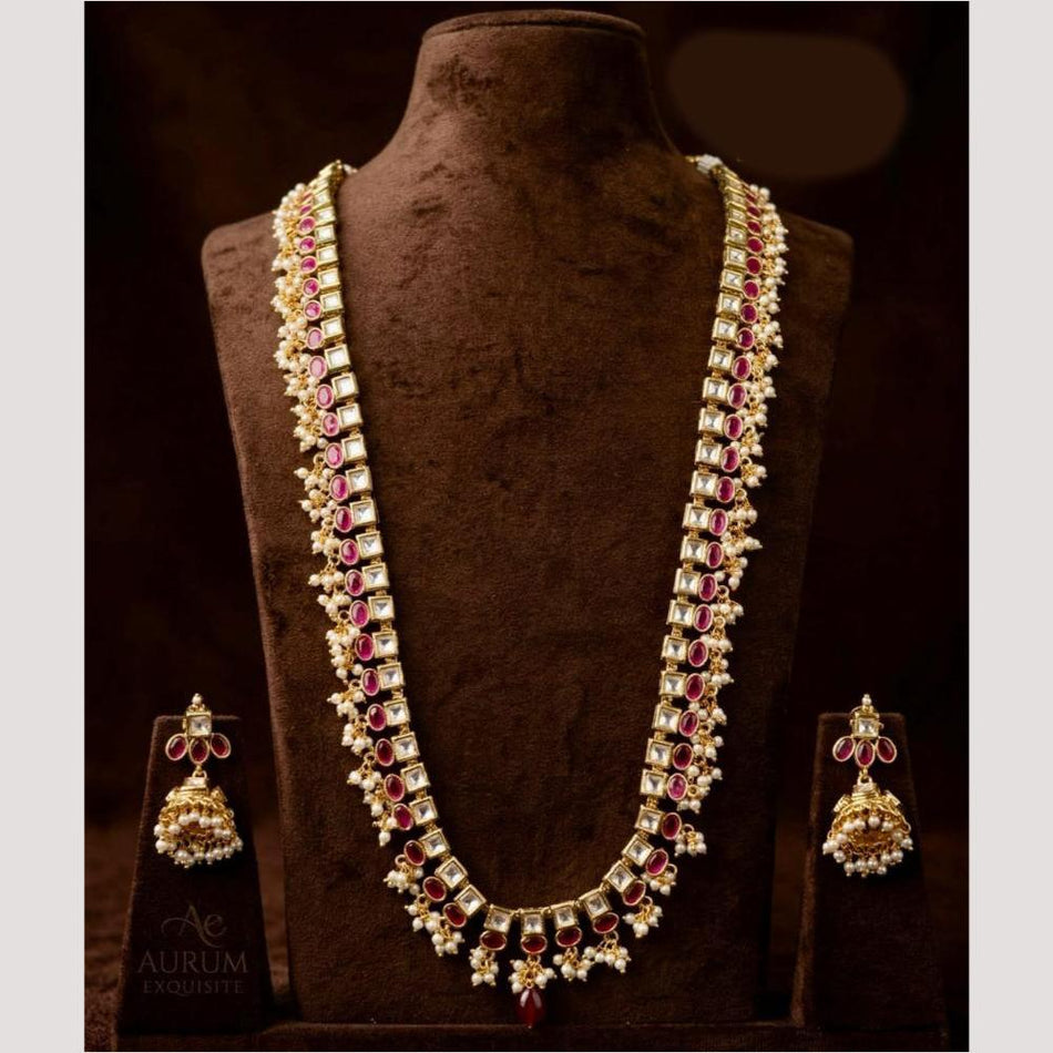 Kundan Necklace in Gold Plated with Polki Stones | Bridal Jewellery India