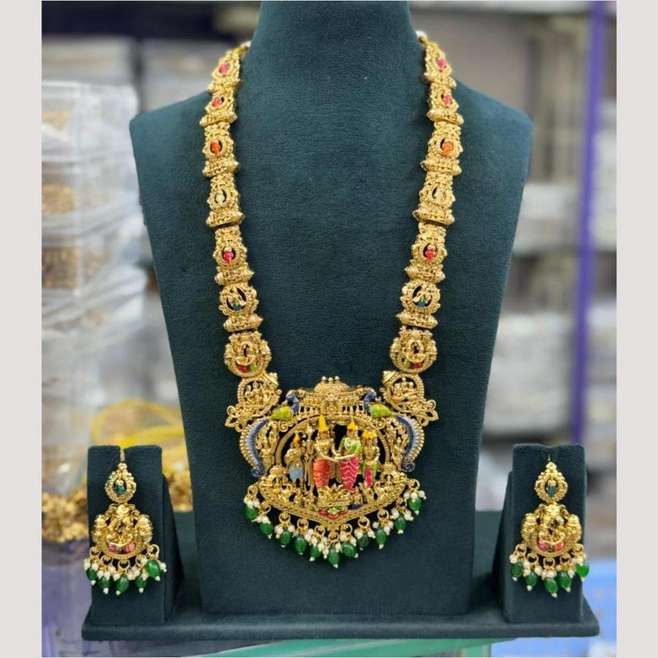 Kota Stone Necklace in Rose Gold Plated | Bridal Jewellery India
