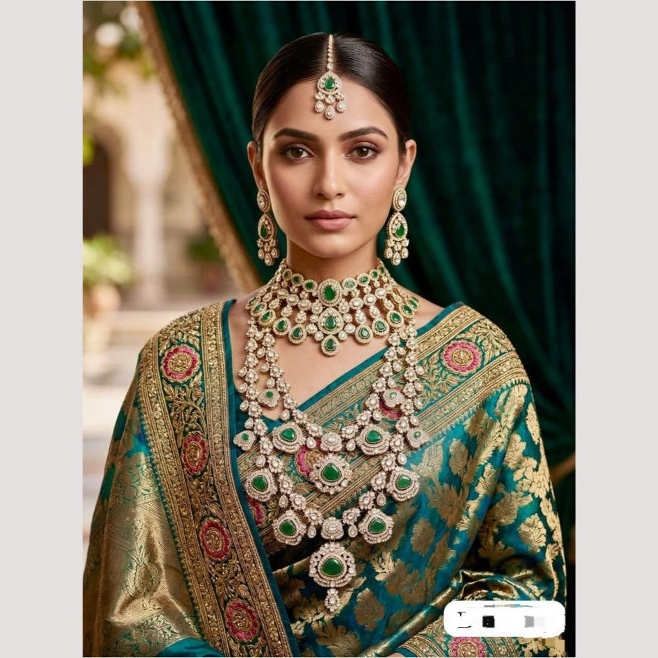 Pota Stone Necklace in Gold Tone | Bridal Jewellery India
