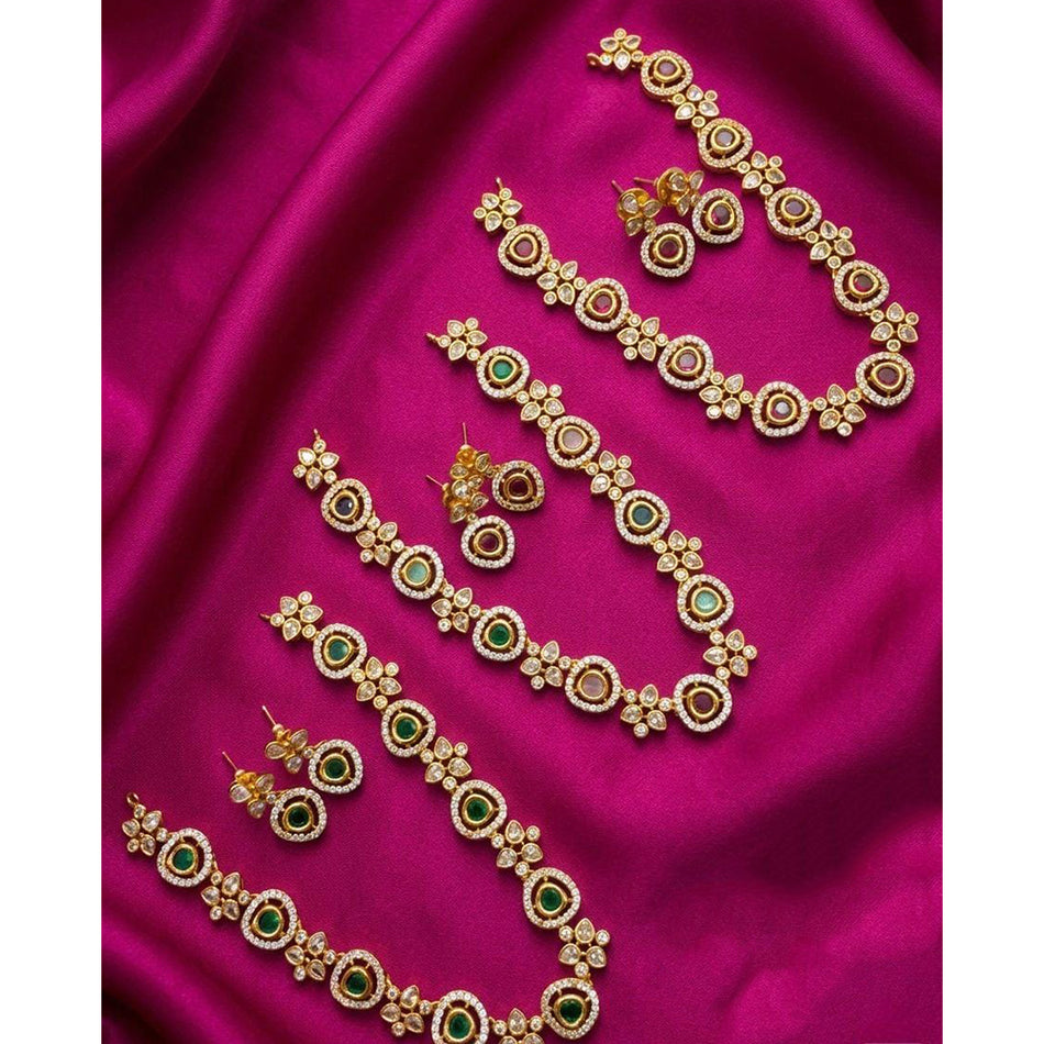 Kavita Crystal Choker in Silver | Bridal Jewellery India