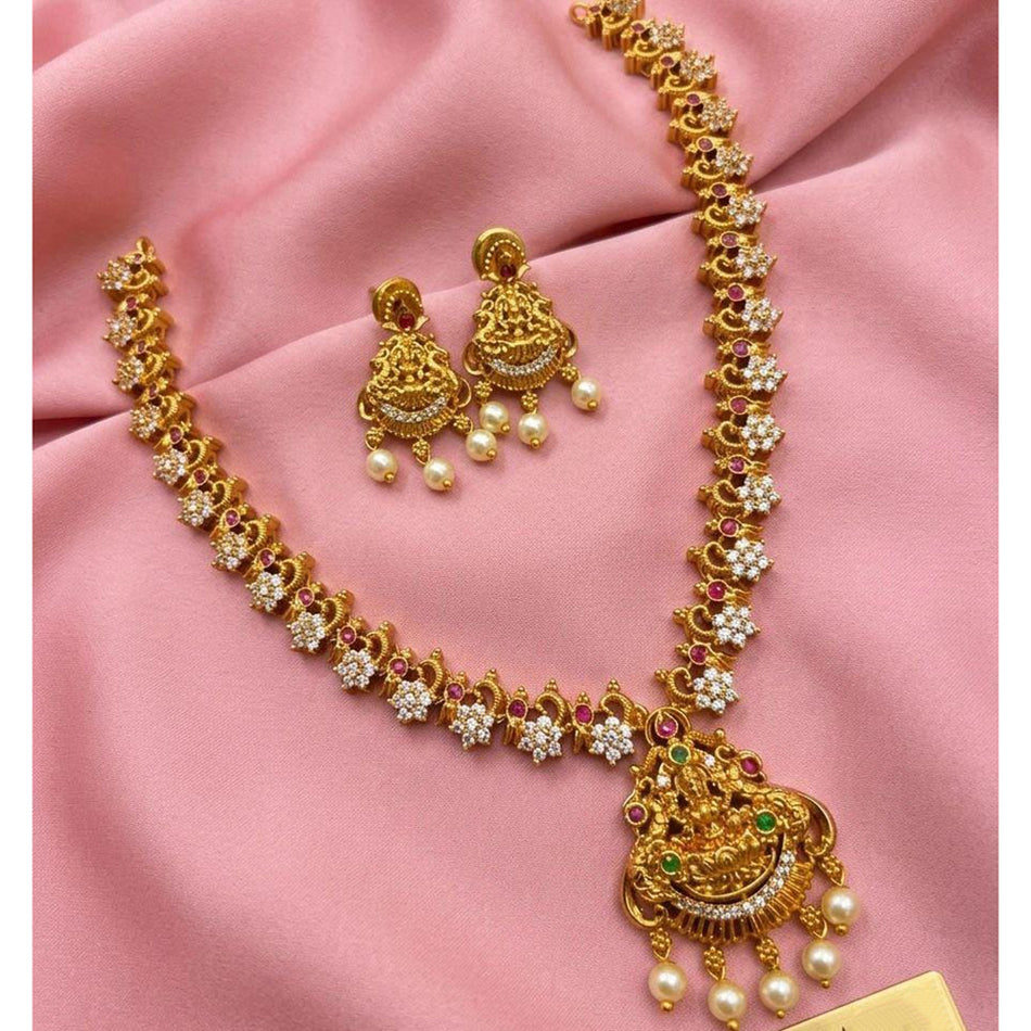 Kavita Art Classic Temple Necklace in Gold Plated | Bridal Jewellery India