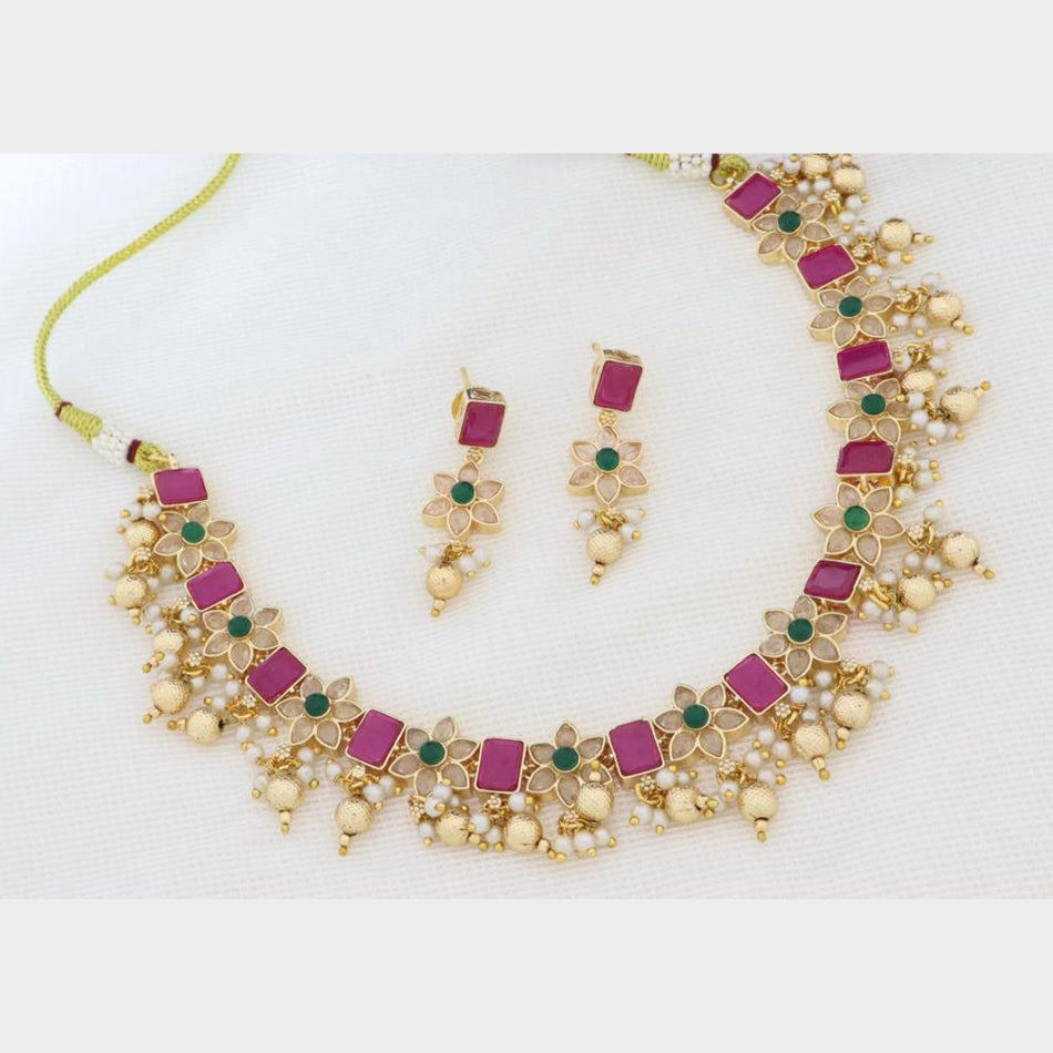 Rose Gold Plated Pendent Necklace for Bride | Bridal Jewellery India