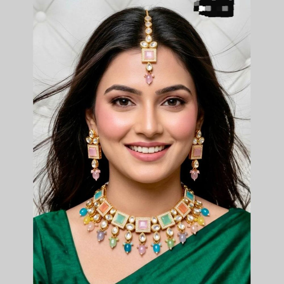 Kota Art 18K Gold Plated Pota Necklace | Bridal Jewellery India