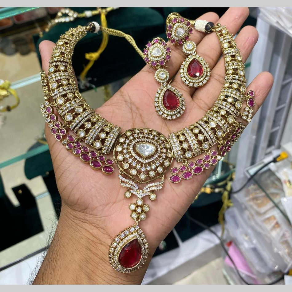 Kundan Necklace in Gold Plated | Bridal Jewellery India