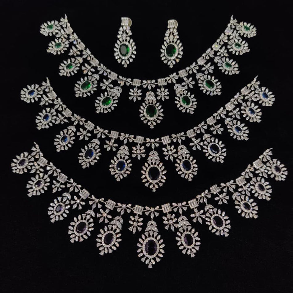 Graceful Diamond Chain Necklace for Women in 18K Gold Plated | Bridal Jewellery India