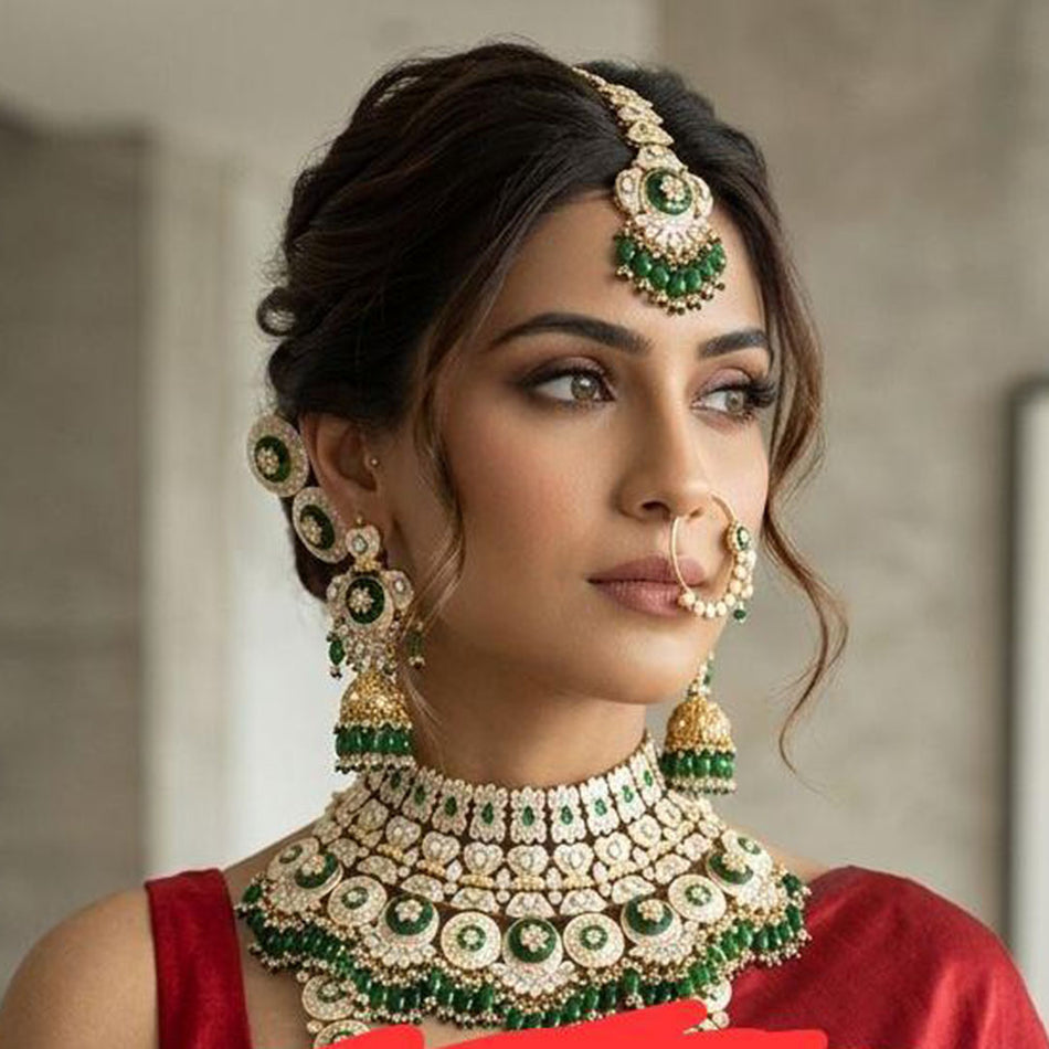 Kundan Necklace in Rose Gold Plated | Bridal Jewellery India