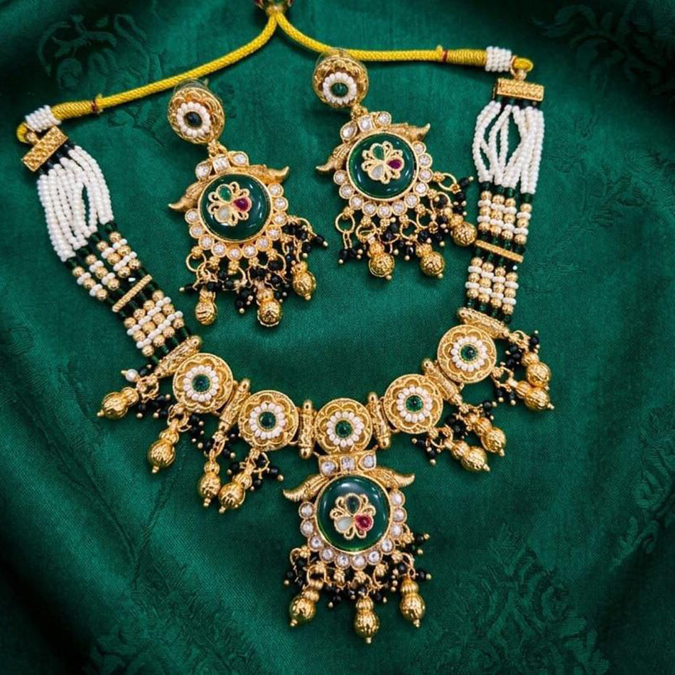 Kota Art Sterling Silver Kundan Necklace Bridal | Bridal Jewellery India