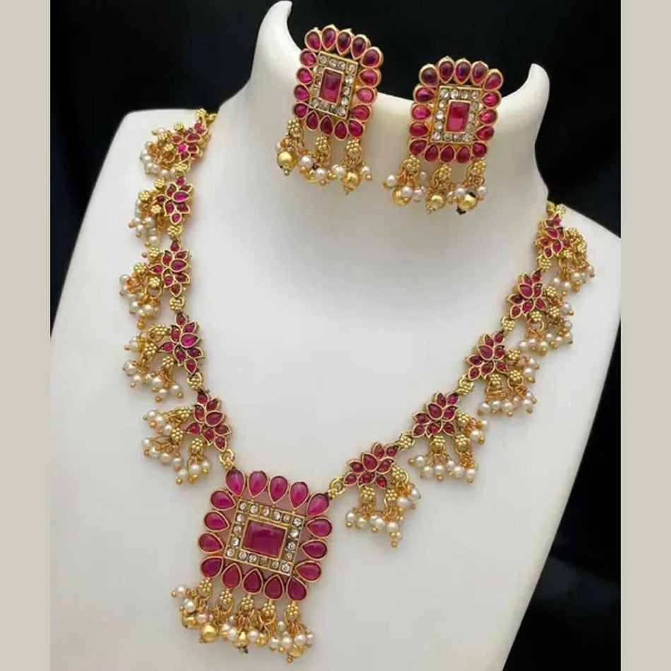 Graceful Pearl Necklace in Sterling Silver | Bridal Jewellery India