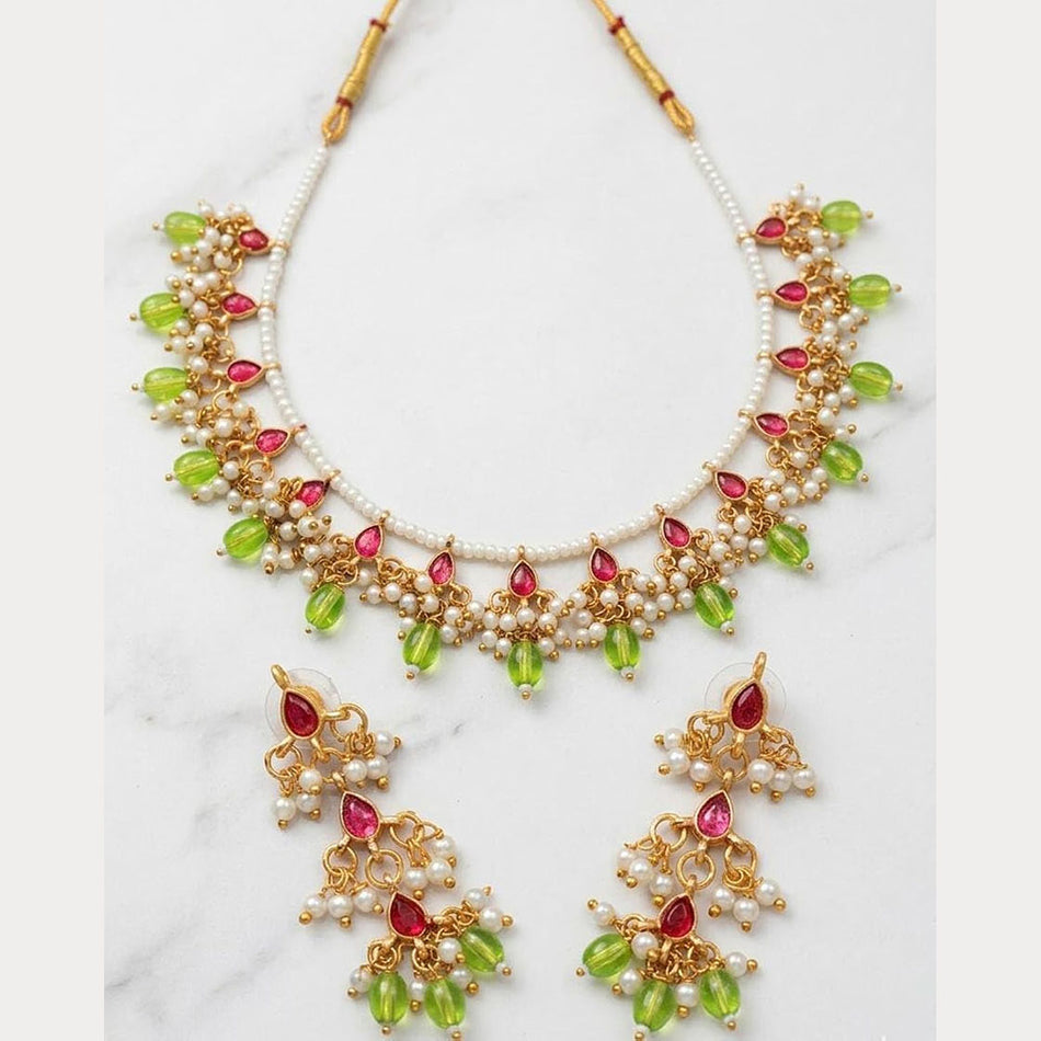 Kundan Necklace in Sterling Silver | Bridal Jewellery India