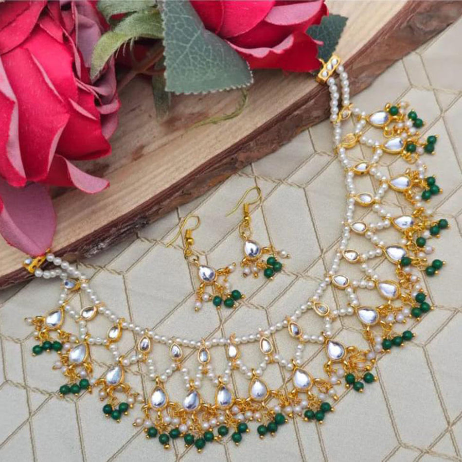 Kundan Choker Necklace in Silver | Bridal Jewellery India