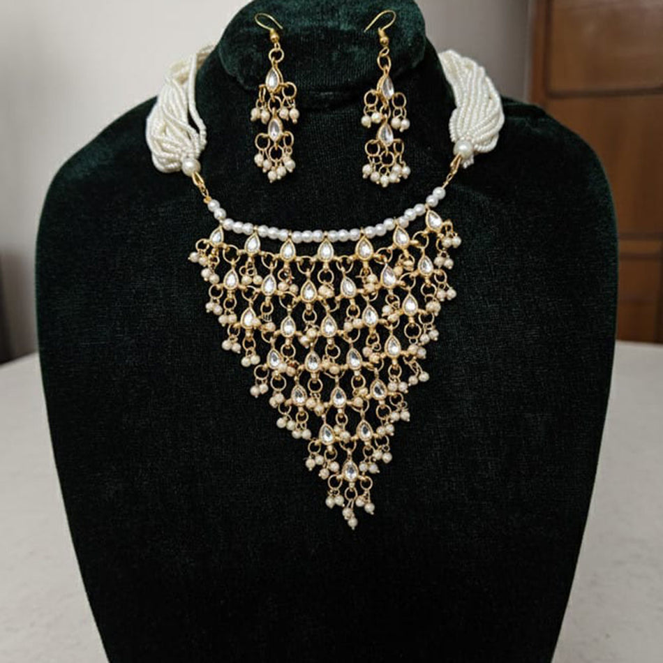 Kundan Choker Necklace in Silver | Bridal Jewellery India