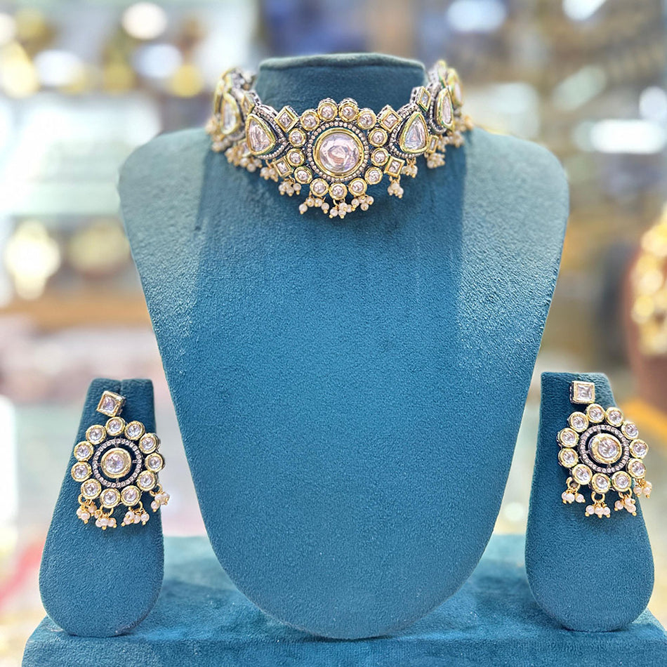 Kundan Choker in Gold Plated   Silver | Bridal Jewellery India