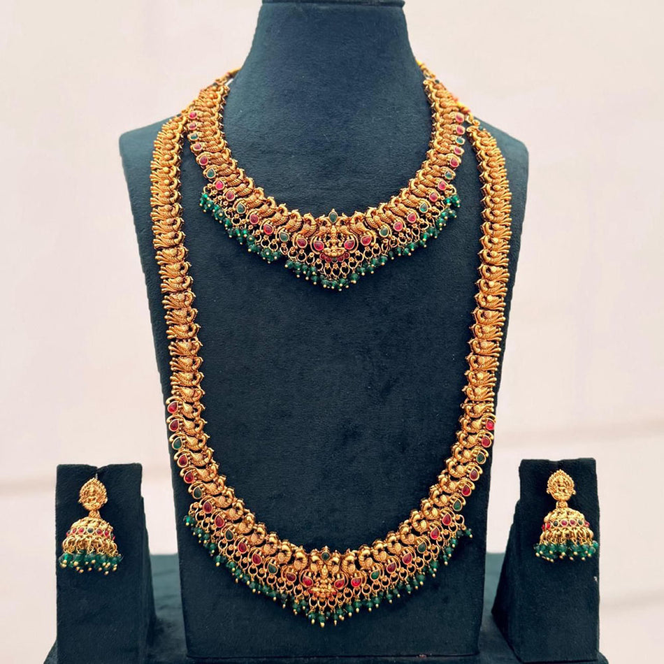 Pota Stone and Pearl Necklace in Sterling Silver | Bridal Jewellery India