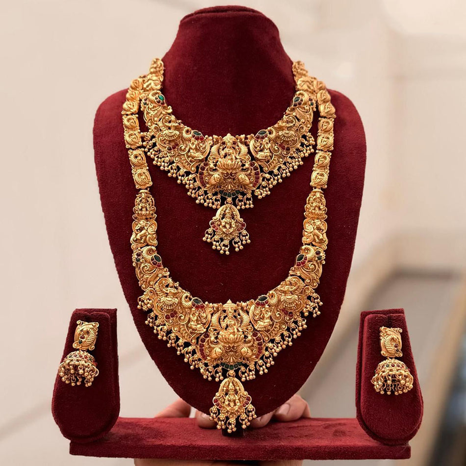 Graceful Pota Stone Pearl Necklace for Bridal | Bridal Jewellery India