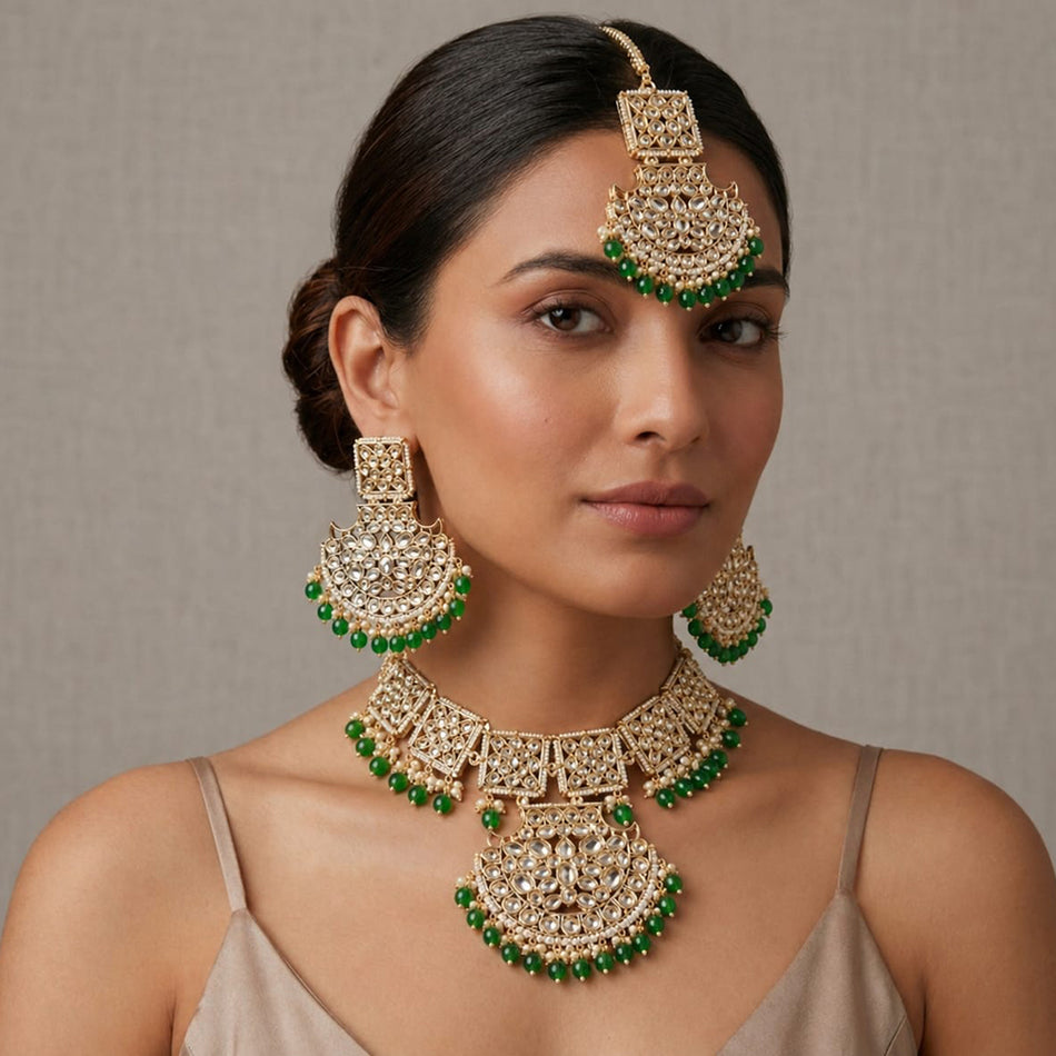 Kundan Choker Necklace in Silver for Bridal Wear | Bridal Jewellery India