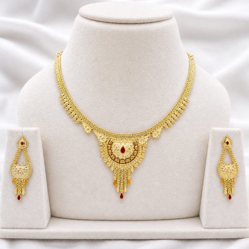 Gold Plated Traditional Necklace Set | Bridal Jewellery India