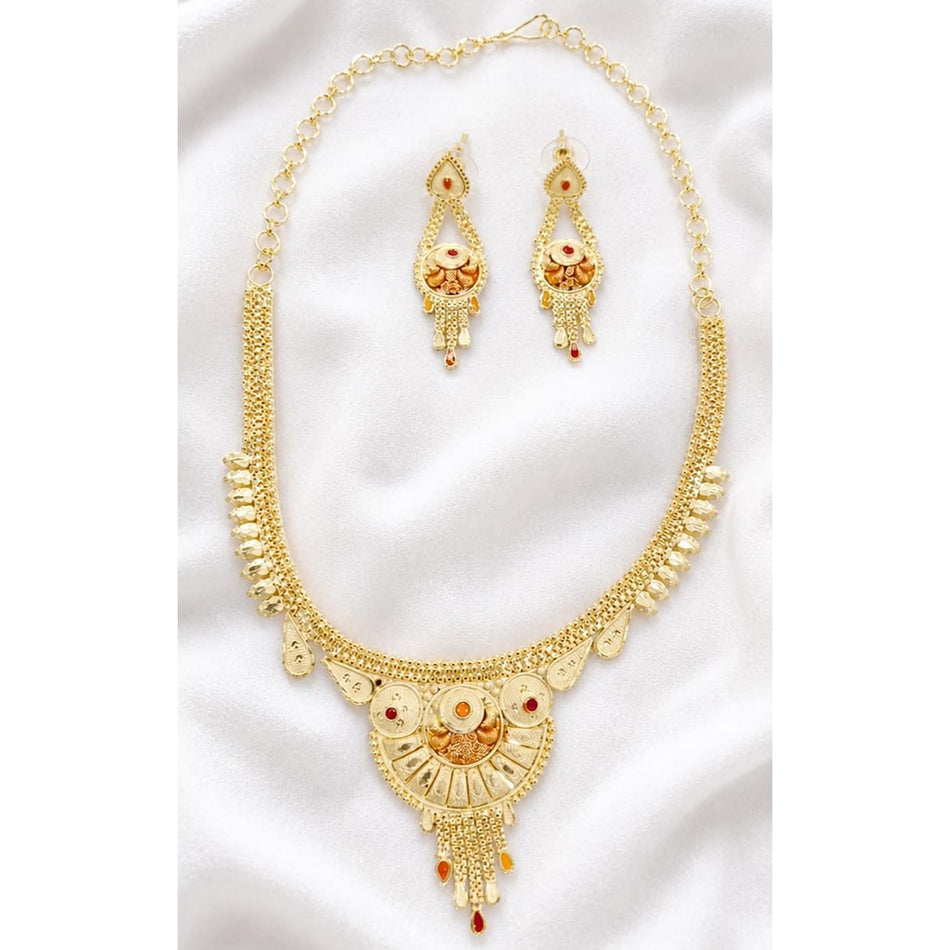 Gold Plated Traditional Necklace Set | Bridal Jewellery India
