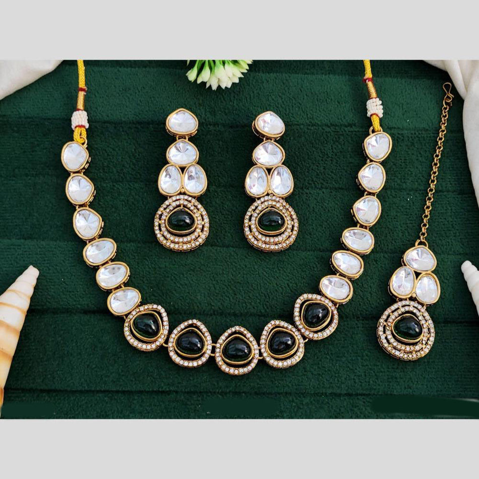 Gold Plated Crystal and Austrian Stone Necklace Set | Bridal Jewellery India