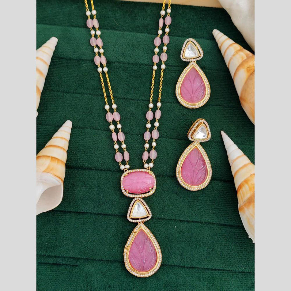 Gold Plated Long Necklace Set for Occasion | Bridal Jewellery India