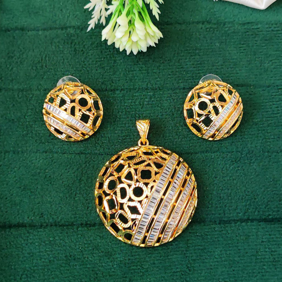 Gold Plated Pendant Set for Occasion | Bridal Jewellery India