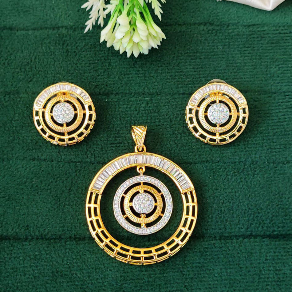 Gold Plated Pendant Set for Occasion Wear | Bridal Jewellery India