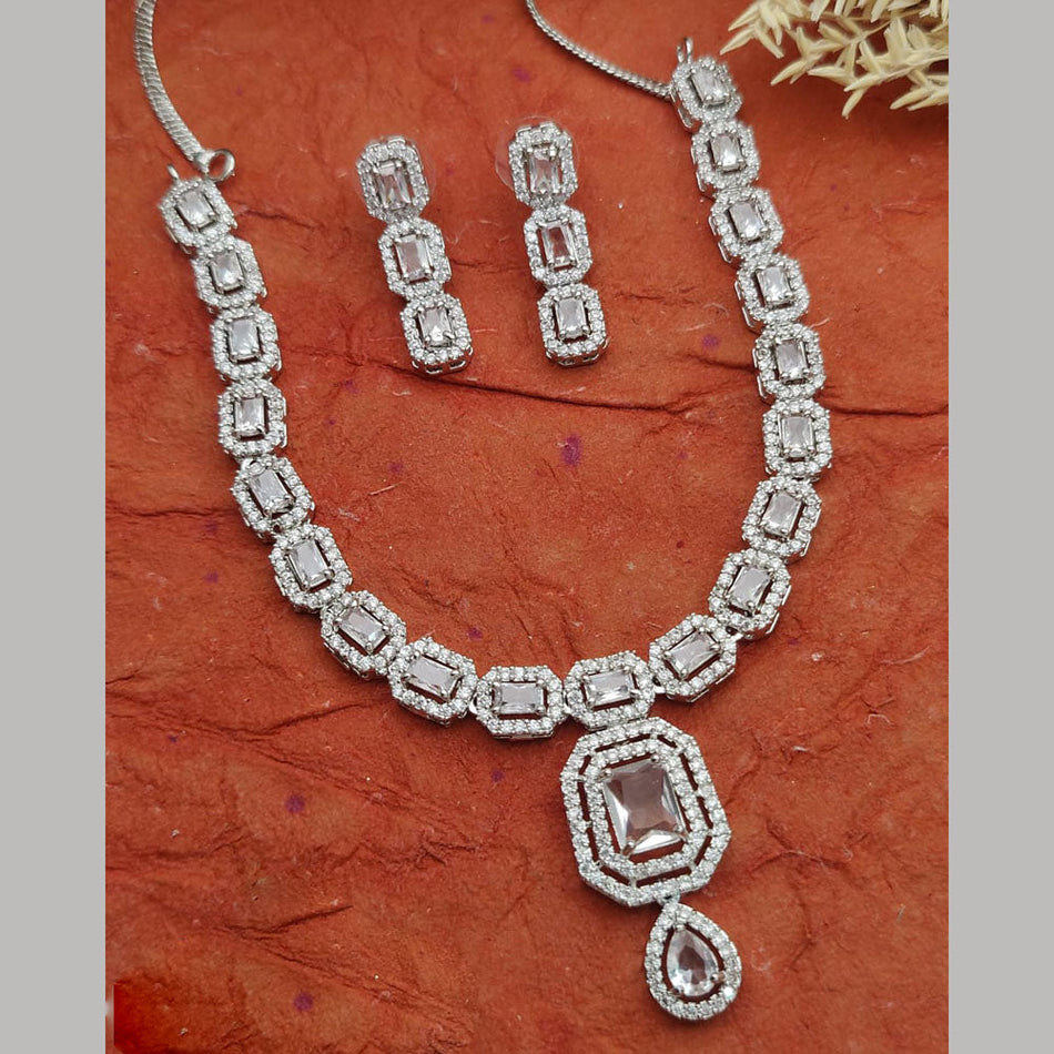 Gold Plated Diamond Necklace Set for Bridal Wear | Bridal Jewellery India
