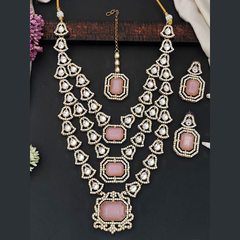 Gold Plated Necklace with Austrian Crystals for Occasion | Bridal Jewellery India