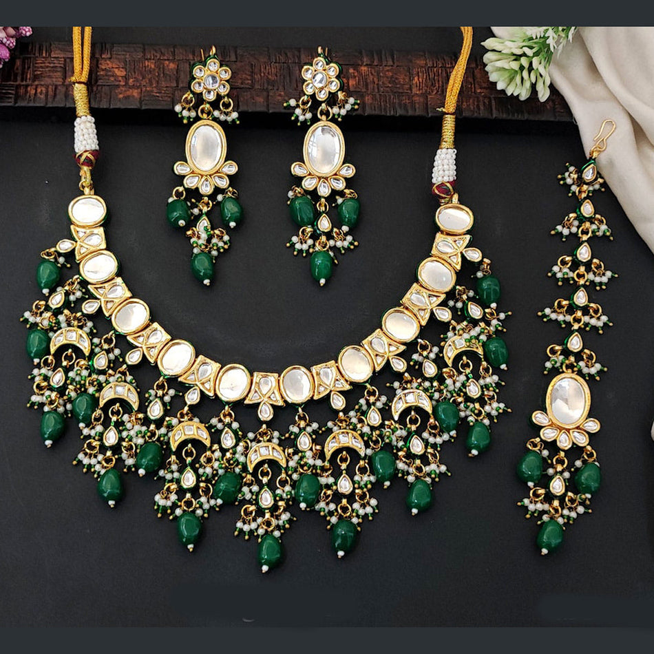 Kundan Necklace in Gold Plated Pearl | Bridal Jewellery India